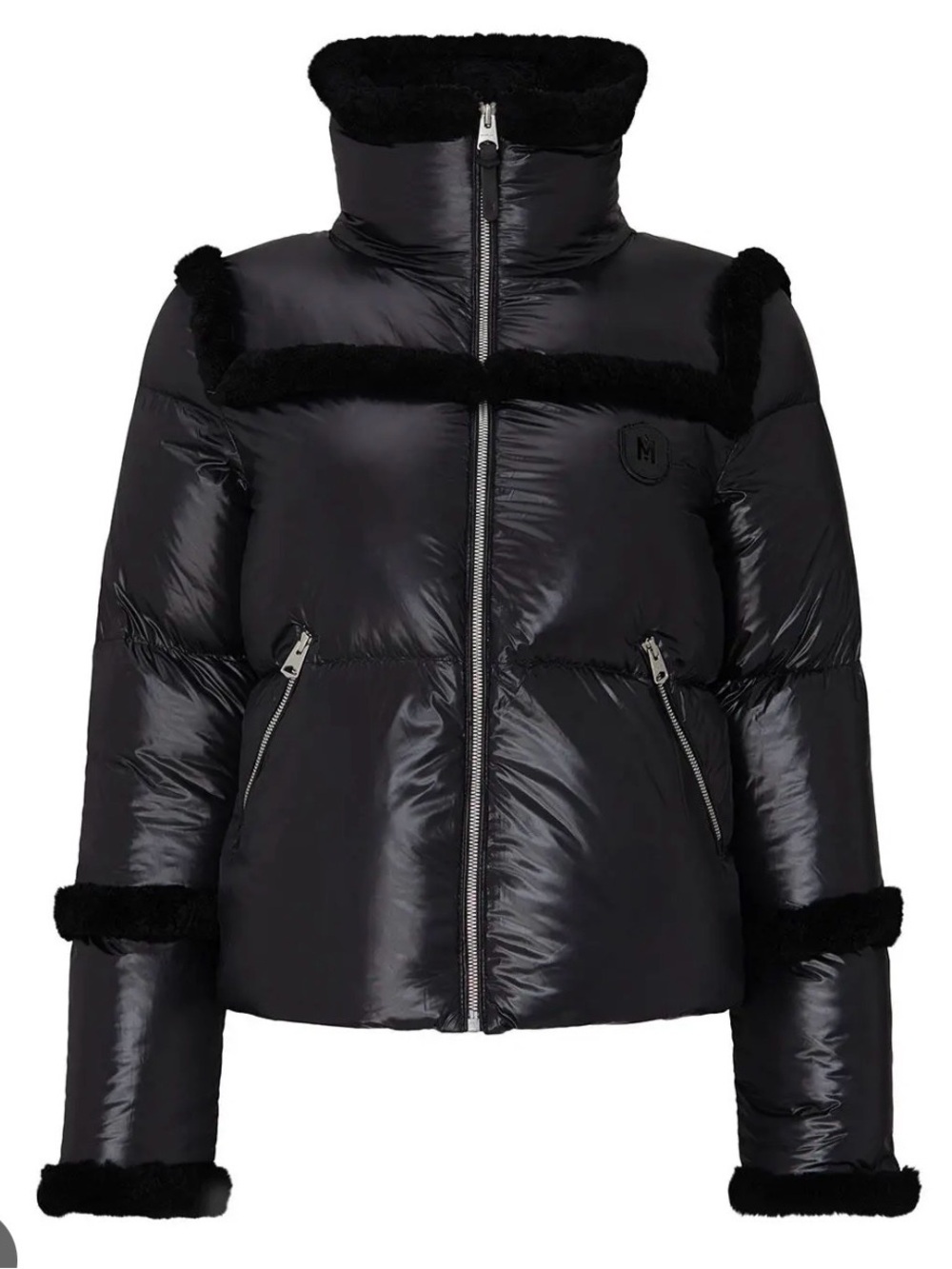 Mackage Miya Black Faux-Fur Trim Puffer Jacket